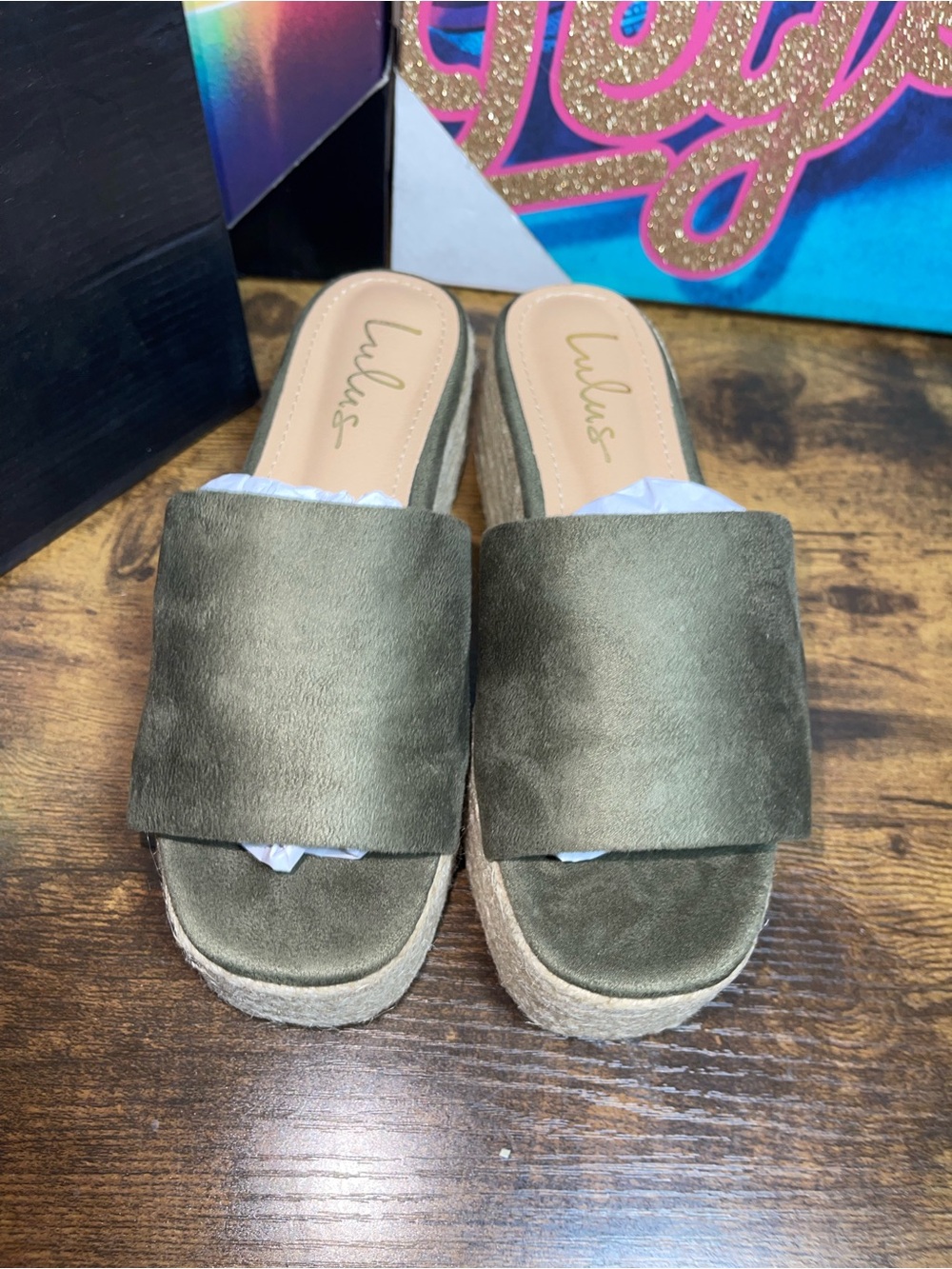 Lulus O'Ahu 2 Green Suede Espadrille Platforms green size 5 - Picture 5 of 11